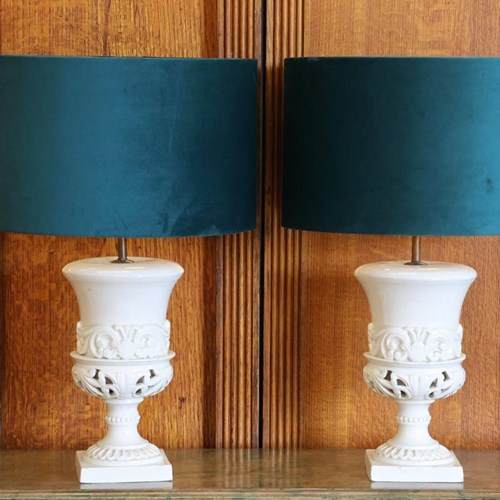Pair Of Mid 20Th Century Spanish Ceramic Table Lamps