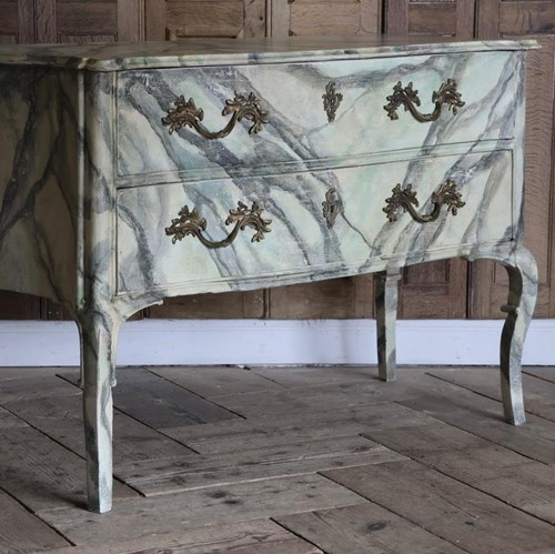 Early 19Th Century Italian Two Drawer Serpentine Commode 
