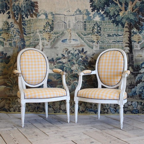 French Louis XVI Period Painted Fauteuils