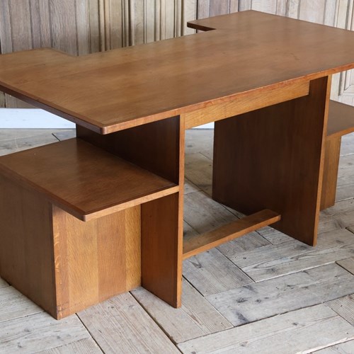 Very Stylish 1940S French Oak Desk