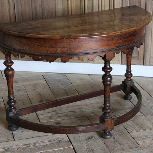 William And Mary Half Round Console Table
