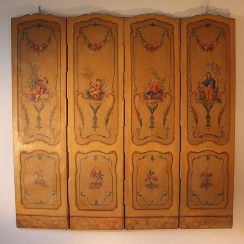 Louis XV Painted French Folding Screen