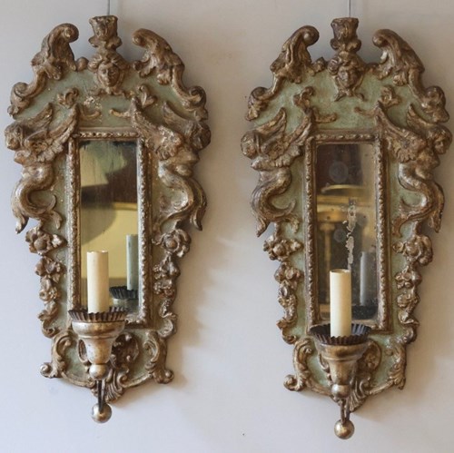 Wonderful Pair Of Late 19Th/Turn Of The 20Th Cent Italian Wall Sconces
