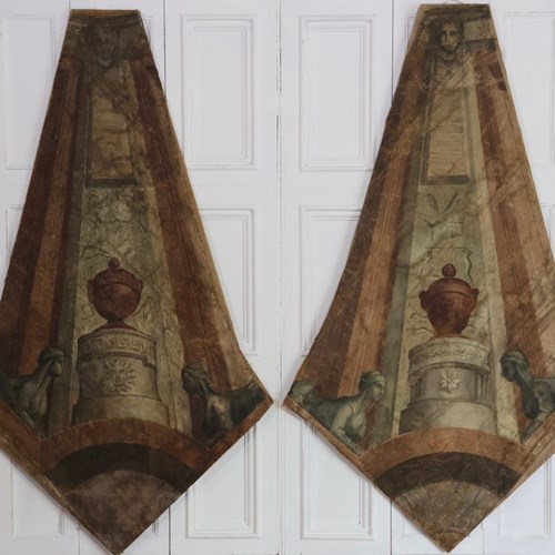 Pair Of Late 19Th /Turn Of The 20Th Century Italian Ceiling Decoration