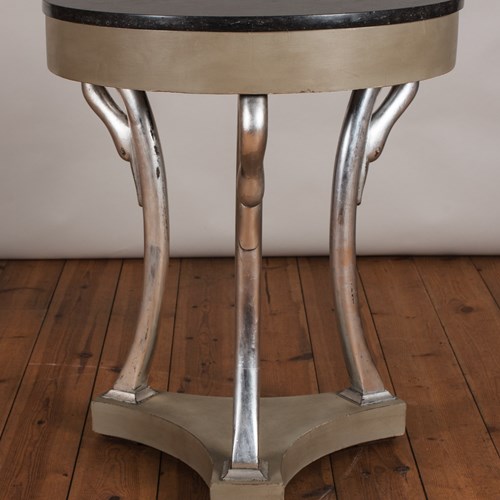 French Painted And Parcel Silvered Empire Style Centre Table