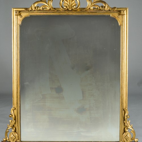 Large 19Th Century English Gilt Overmantle Mirror