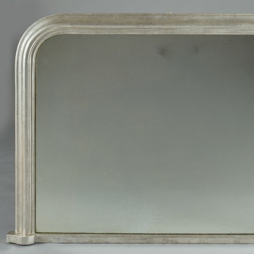 19Th Century English Silvered Overmantle Mirror