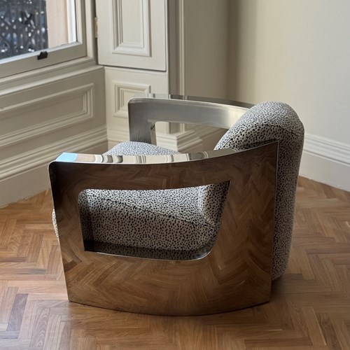 'After Hours' Metal Frame And Animal Print Upholstery Mars Armchair