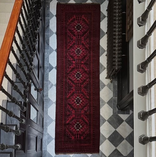 'Opening Night' 100% Wool Handmade Red Baluch Rug, Circa 1960S