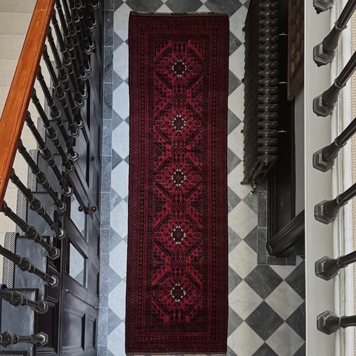 'Opening Night' 100% Wool Handmade Red Baluch Rug, Circa 1960S