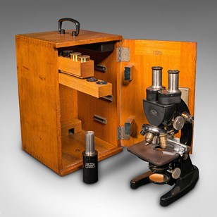 Vintage Laboratory Microscope, Germ...