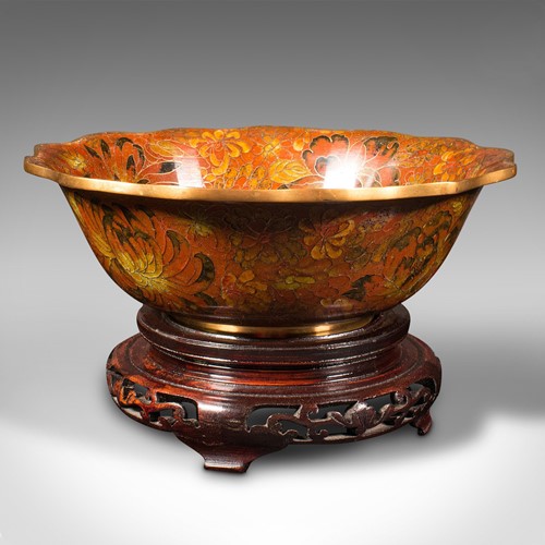 Vintage Decorative Display Bowl, Japanese, Cloisonne, Dish, Art Deco, Circa 1940