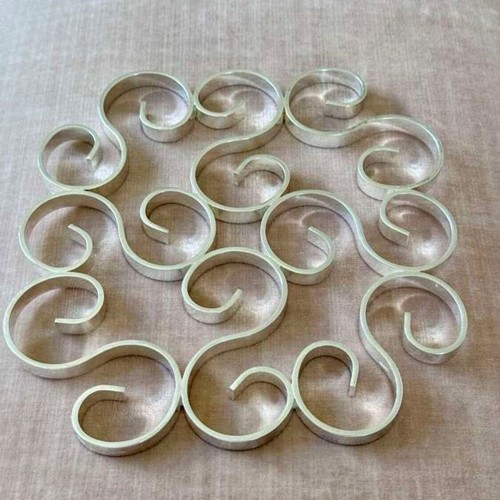 Large Vintage Christofle Gallia scrolled silver plated trivet C1950