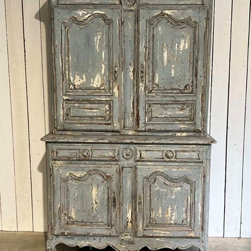 19th century French painted buffet deux corps