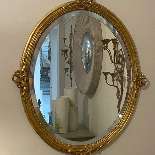 Victorian Oval Giltwood Mirror C 1850