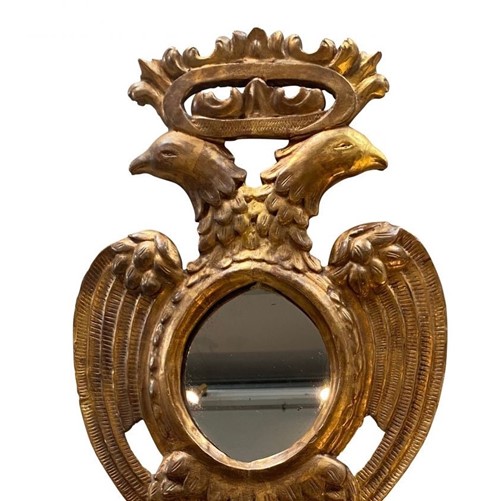 18th Century Carved Giltwood Armorial Mirror 