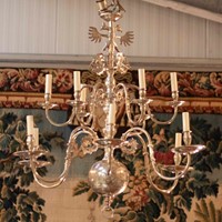 Very Rare Late 19C/Early 20C Silvered Chandelier
