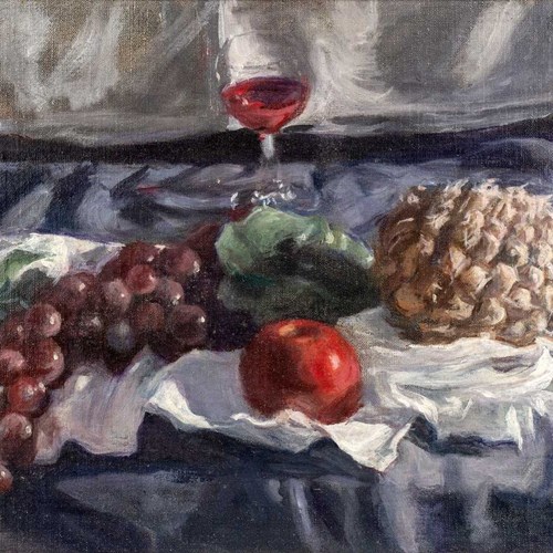 George Weissbort (1928-2013)Still Life Of Fruit And Wine,1988 .