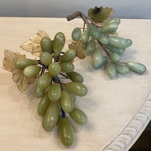 Two Bunches Of Aventurine Green Grapes