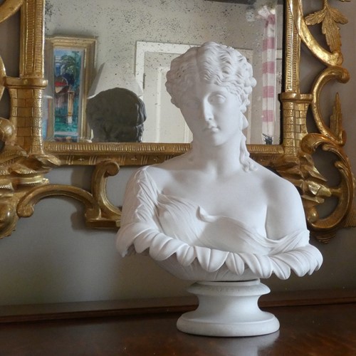 Mid 19Thc Parianware Bust Of Clyte,The Water Nymph