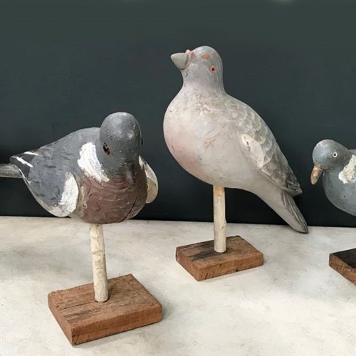 Early 20Thc Decoy Pigeons, Three Available