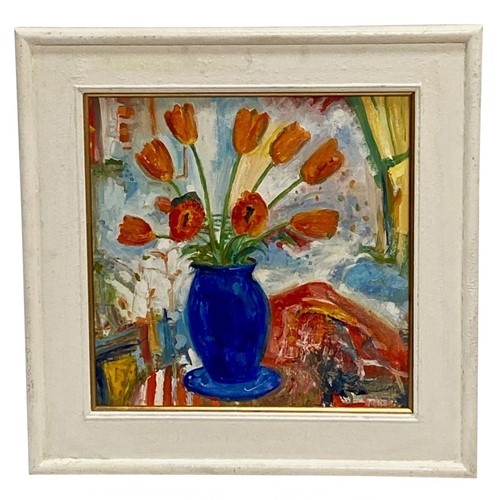 "Blue Vase With Tulips" By Anthony Richard Tiffin