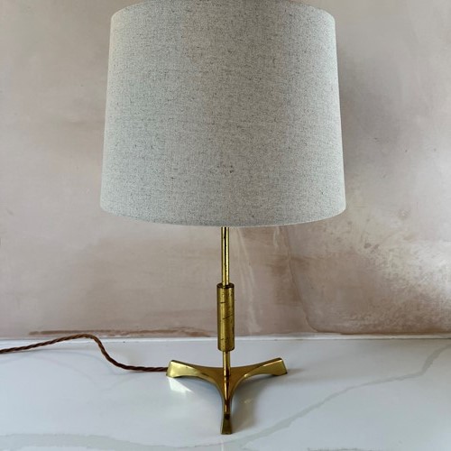 1960’S Gilt Metal Scandinavian Vintage Lamp