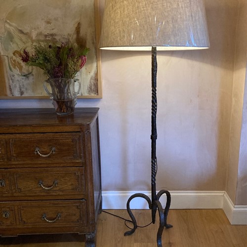 French 1950'S Wrought Iron Floor Lamp 