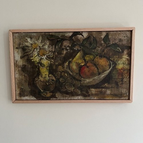 Small French Oil On Canvas Still Life C.1950’S