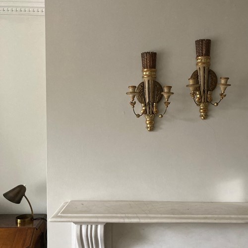 Elegant Pair Of Gustavian Candle Sconces