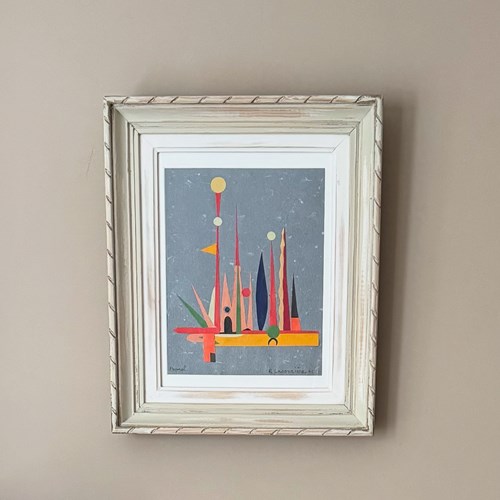 French 1960’S Small Collage Abstract Picture