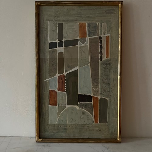 French 1950’S Abstract Gouache