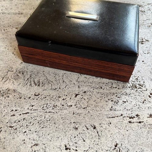Small Leather And Macassar Box French C.1970’S