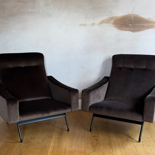 Pair Of Joseph-Andre Motte Galeon Armchairs C.1950’S