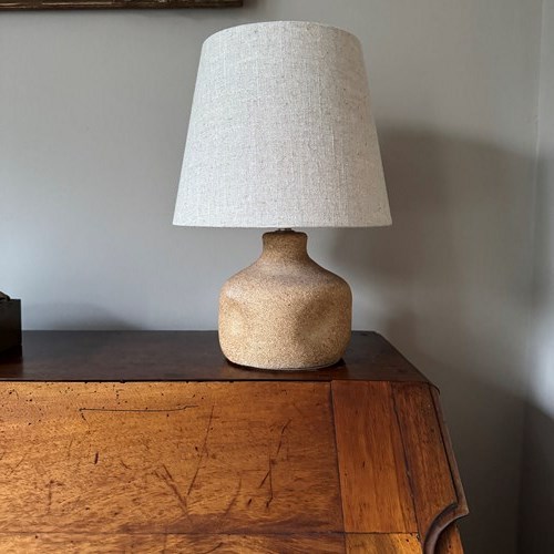 Small 1970’S French Carved Stone Lamp