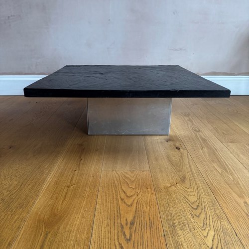 French 1970’S Slate On Aluminium Base 