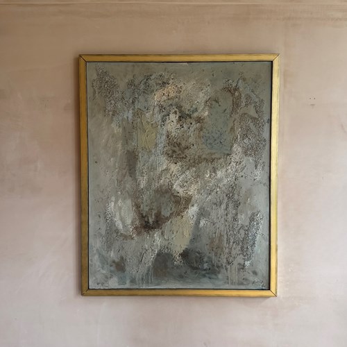 Andre Bicat Gelee Blanche Abstract Painting Dated 1961