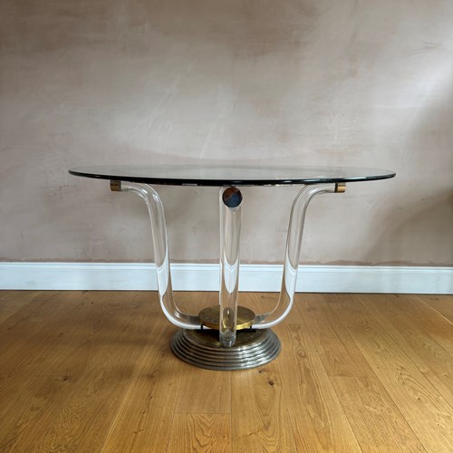 French 1970’S Perspex And Glass Dining/Sofa Table