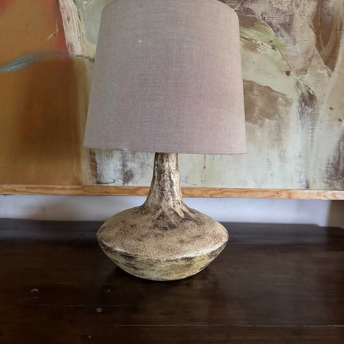 French 1970’S Glazed Ceramic Lamp 