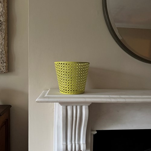 French 1950’S Pierced Metal Planter Manner Of Mategot