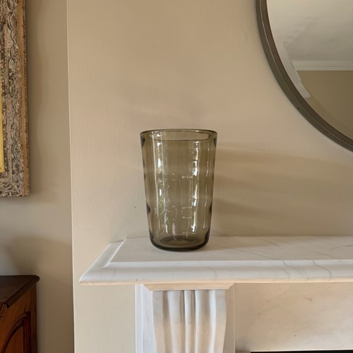 Heavy Handblown Glass Vase With Good Pontil Mark