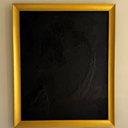 20Th Century Black Textured Large Abstract 