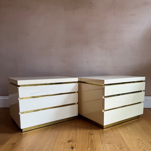 Pair Of Jean-Claude Mahey Lacquered Cabinets C.1970’S