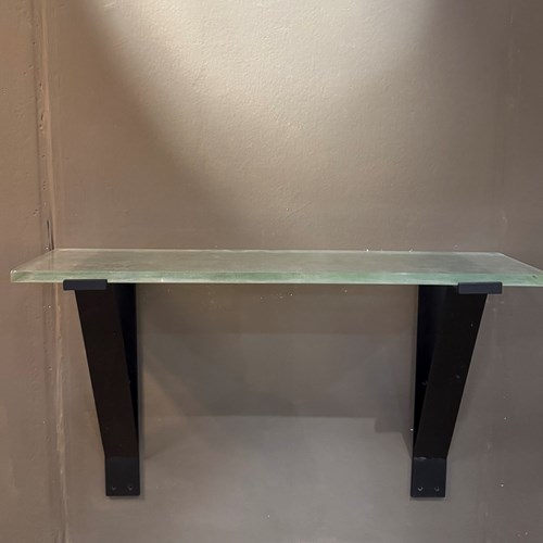 French Saint Gobain Glass Topped Console