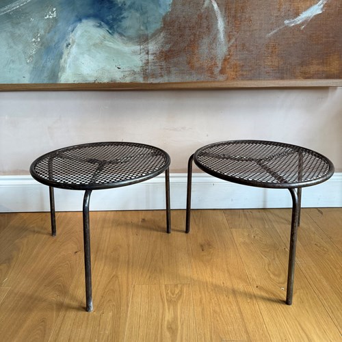 Pair Of Pierced Metal Side Tables
