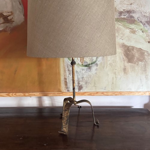 Spanish Gilded Iron Lamp