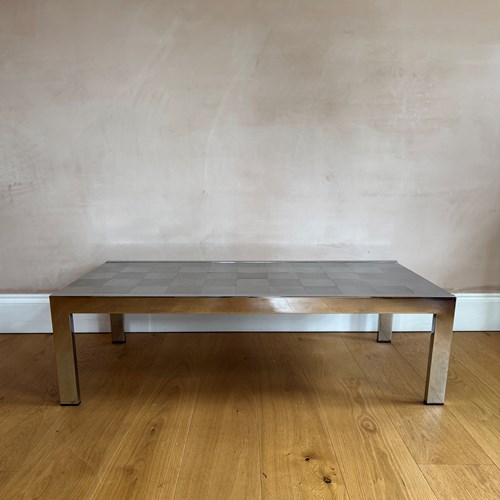 Italian 1970’S Chrome And Aluminium Cofffee Table