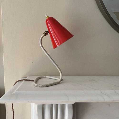 Small French Cocotte Red Desk Lamp