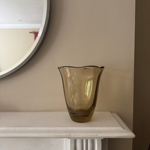 Heavy Hand Blown Glass Vase 1950’S