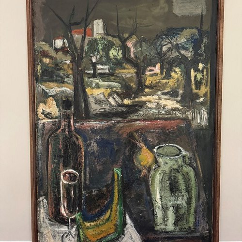 French 1960’S Abstract Expressionist Still Life Painting 
